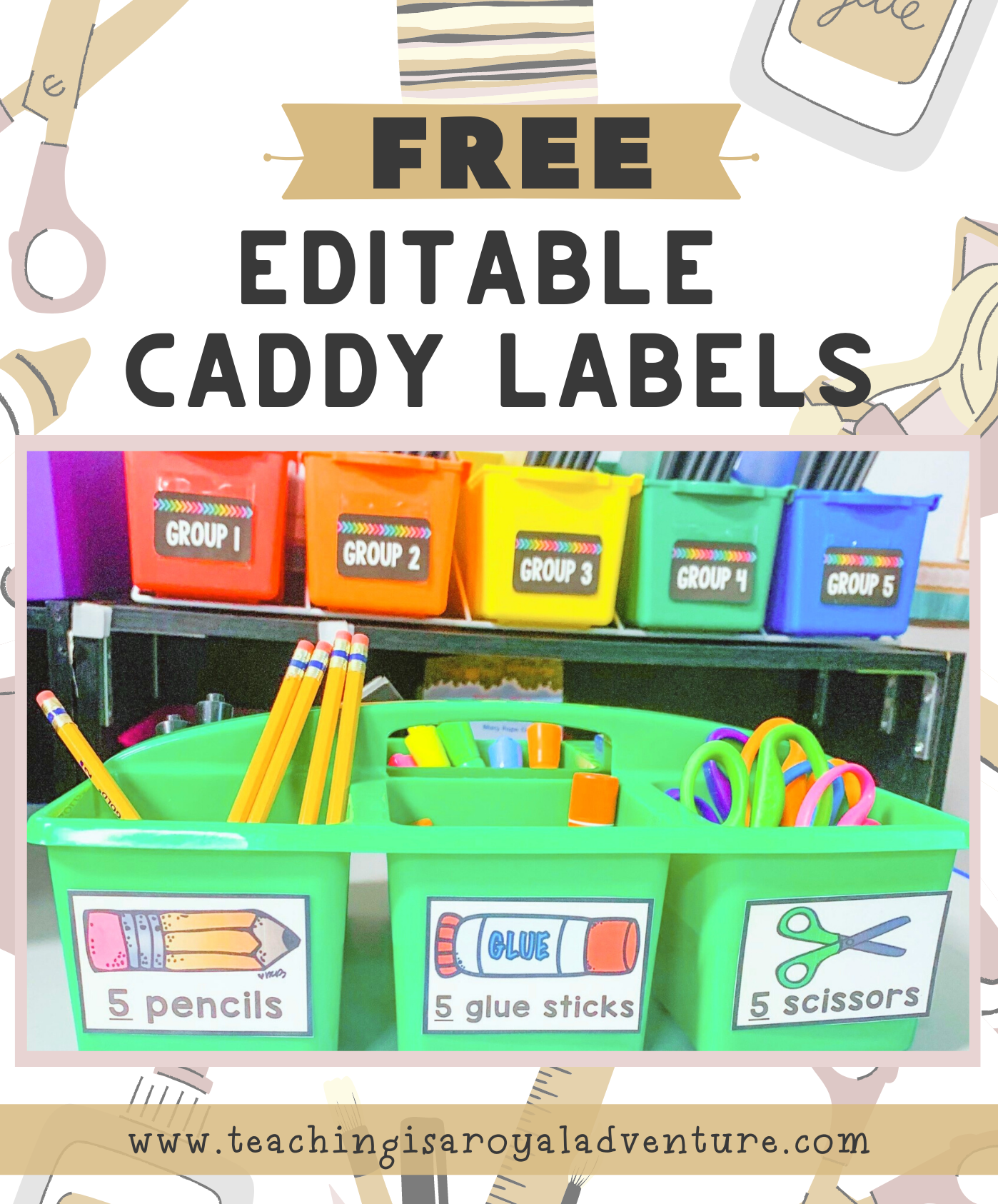 editable caddy labels freebie TIARA